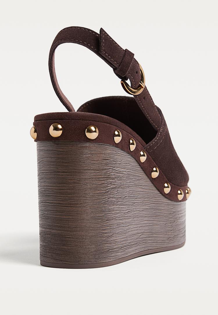 compensees plateforme clous cuir