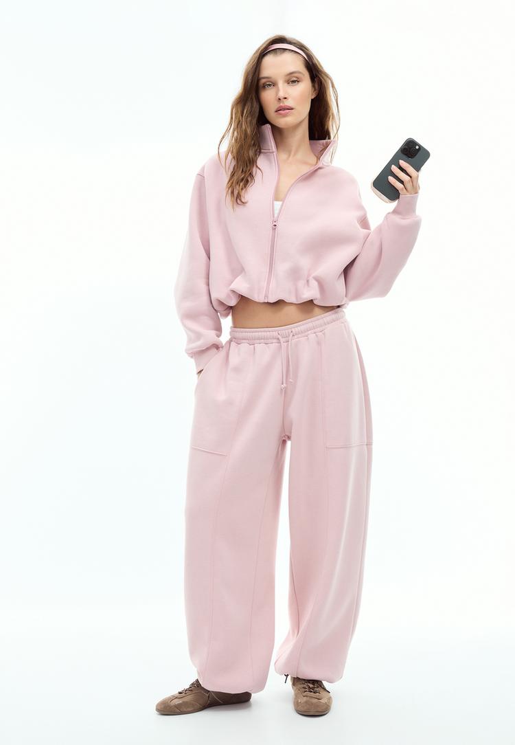 stoper detaylı sardonlu barrel jogger pantolon