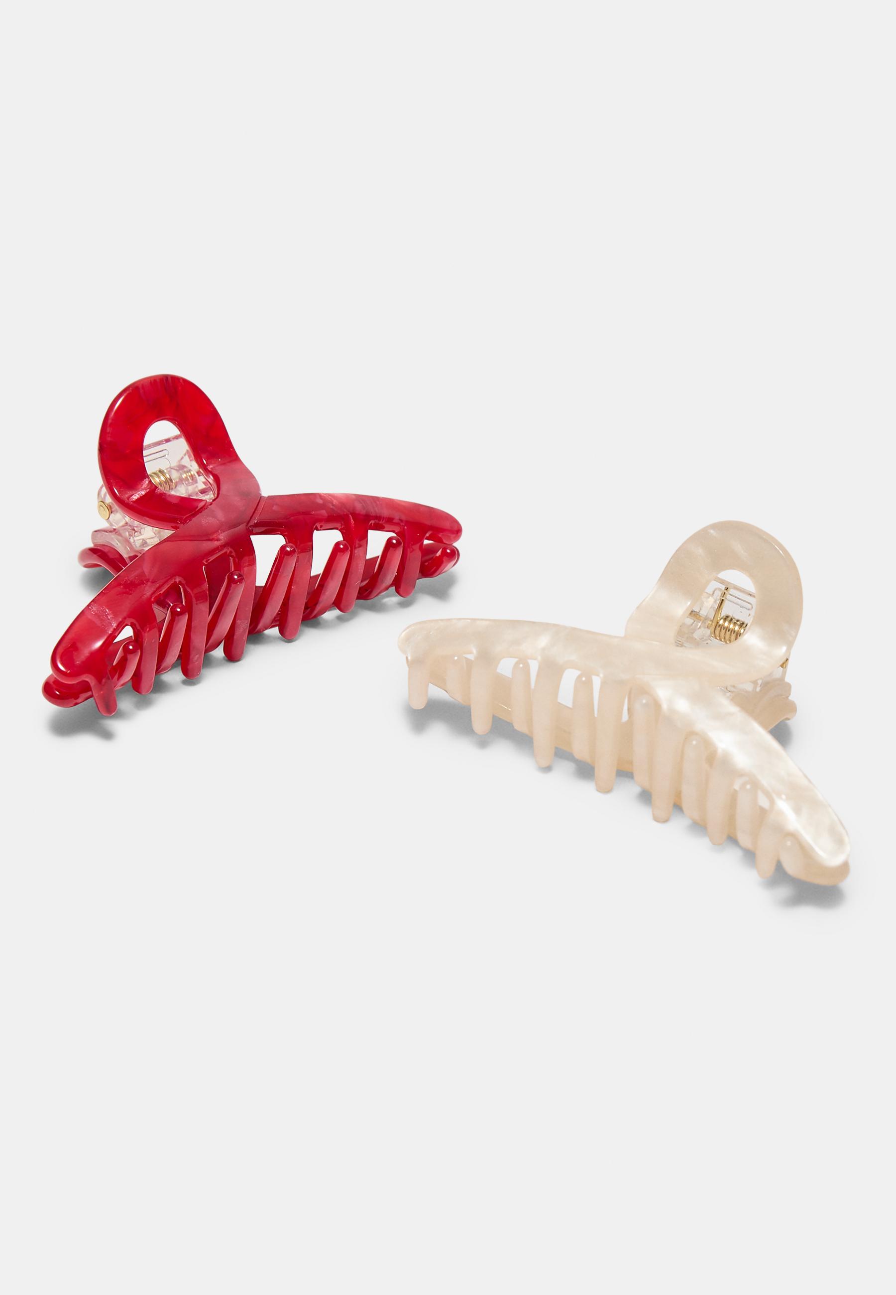Set of 2 small clips — Red