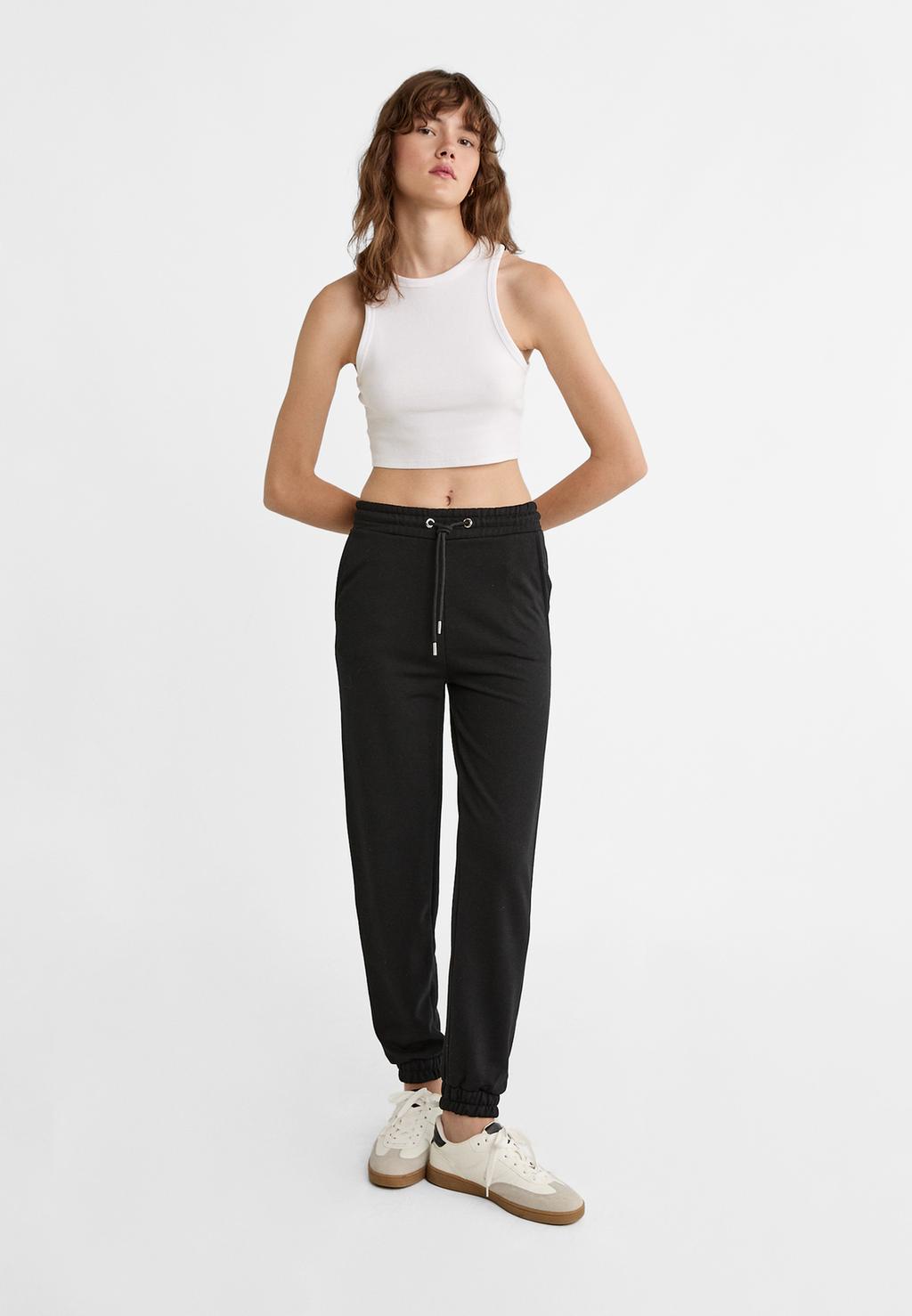 Plush jersey jogging trousers