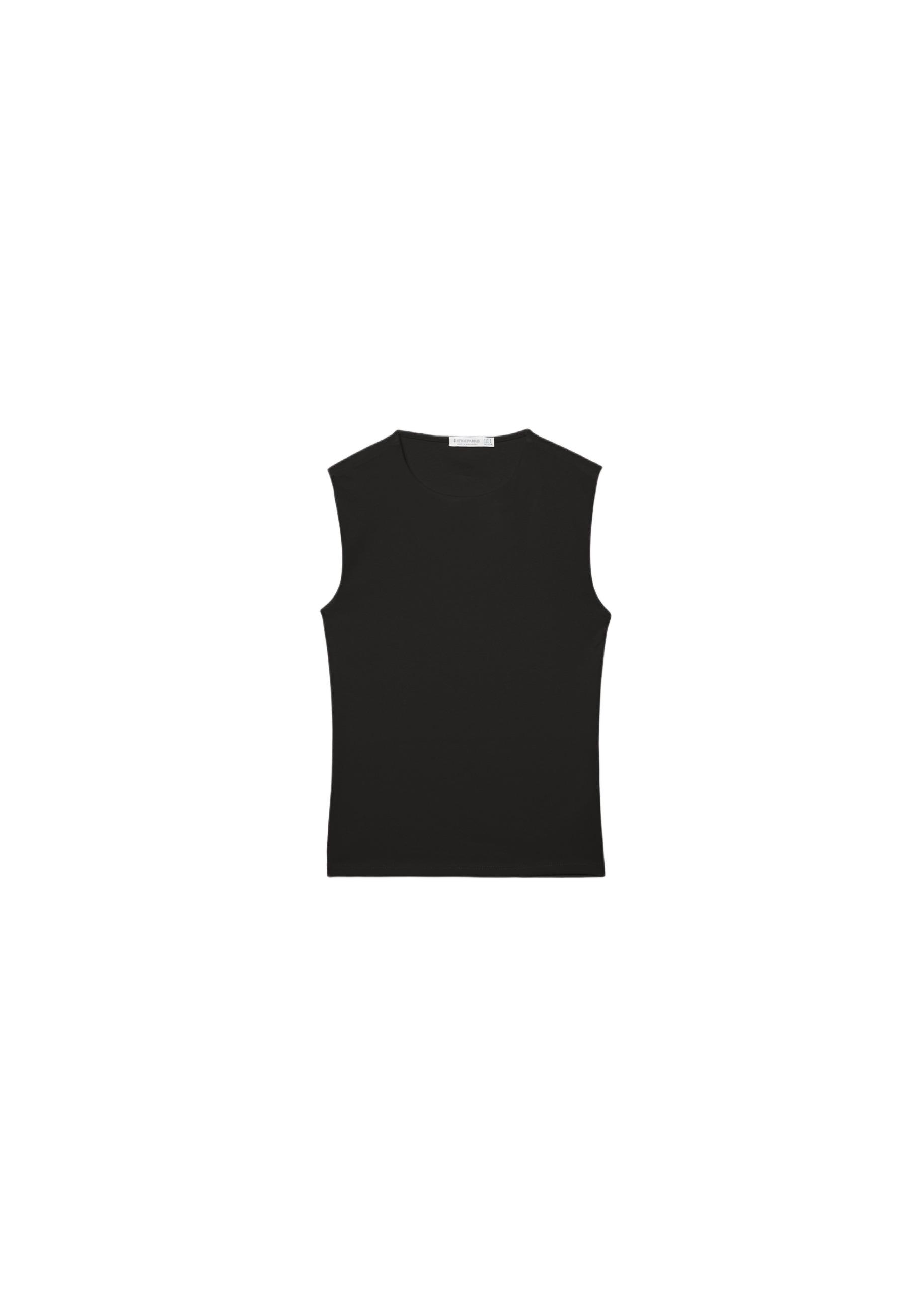 Basic Sleeveless T-Shirt — Black
