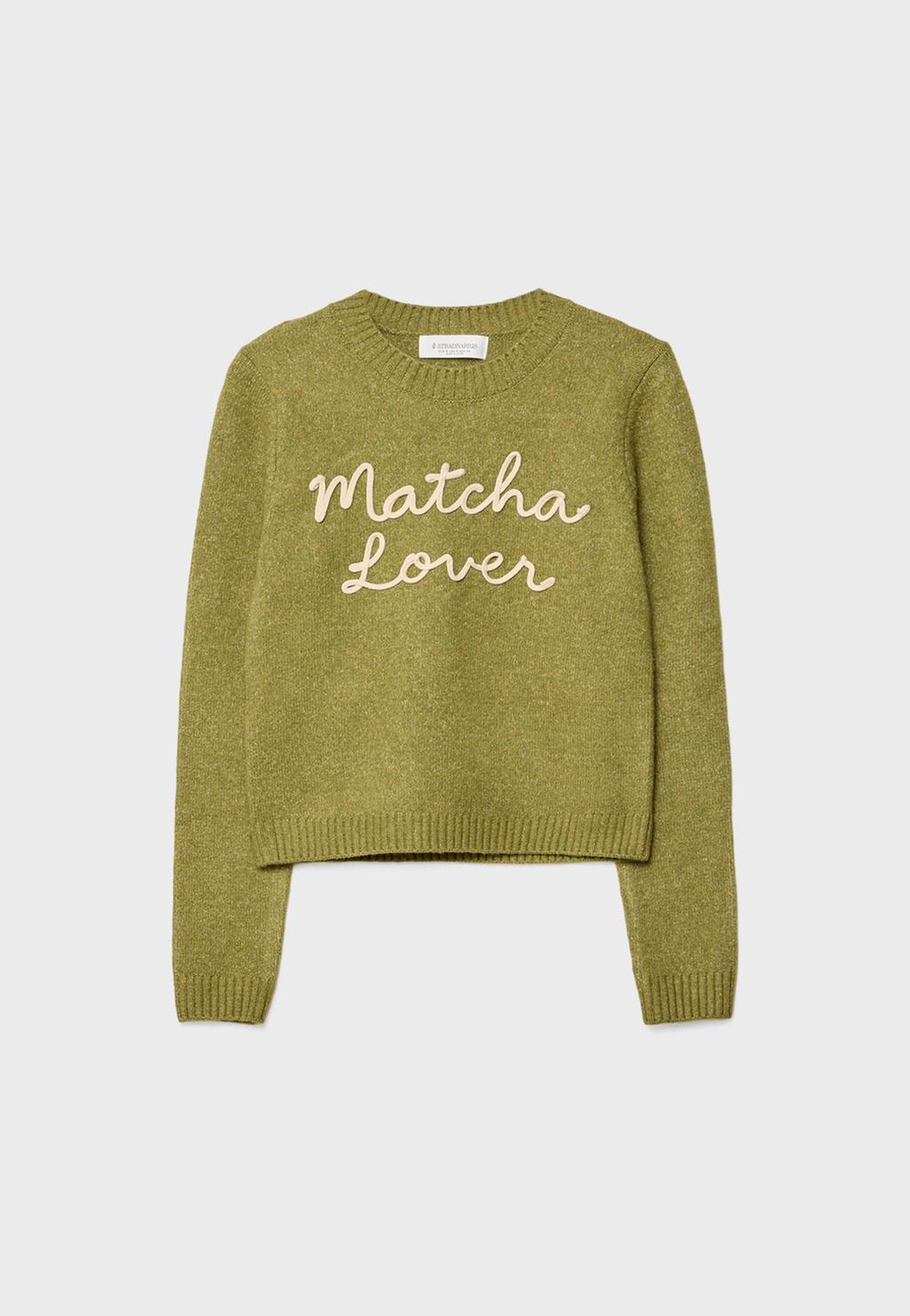 Strickpullover mit positioniertem Text