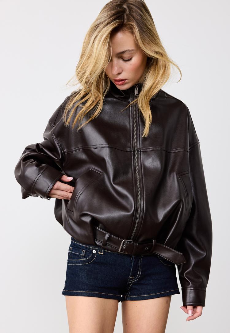 blusao balao com cinto de polipele