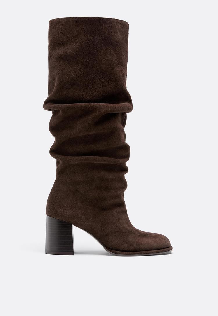 bottes a talon en cuir amples
