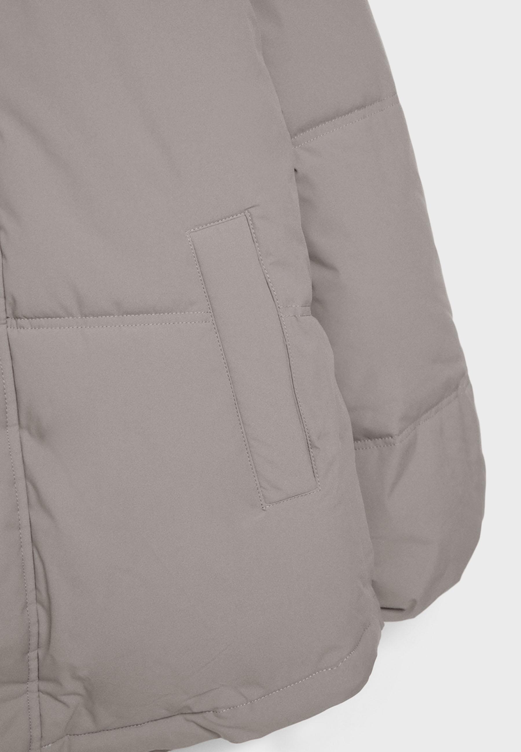 Oversize padded jacket with hood — Grey