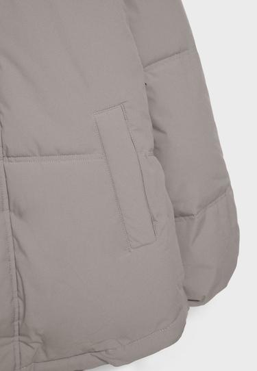 Oversize hooded puffer jacket — Grey 9