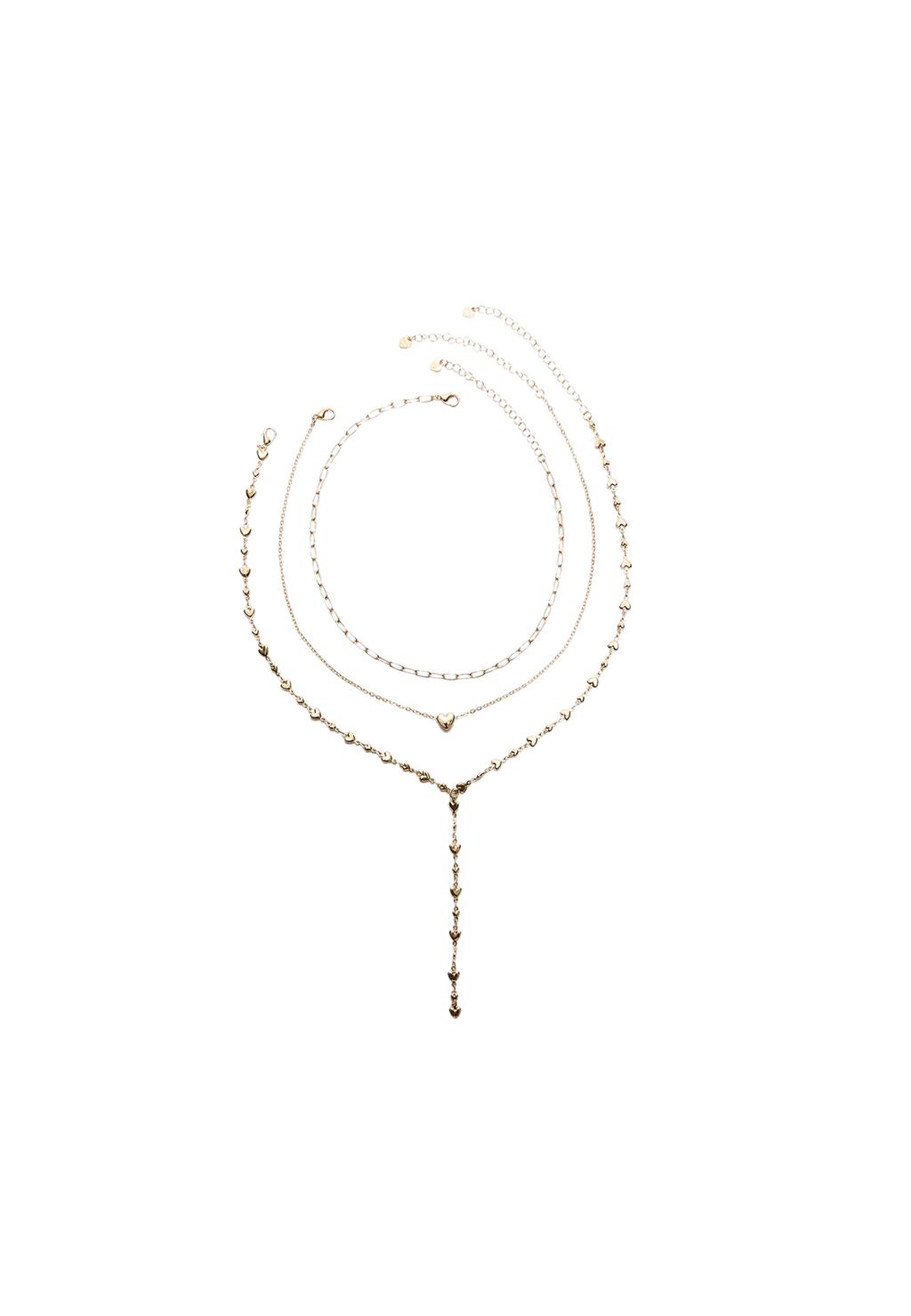 Set 3 collares lariat corazón