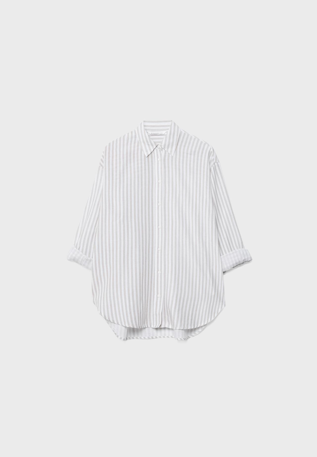 Linen effect shirt — Stone