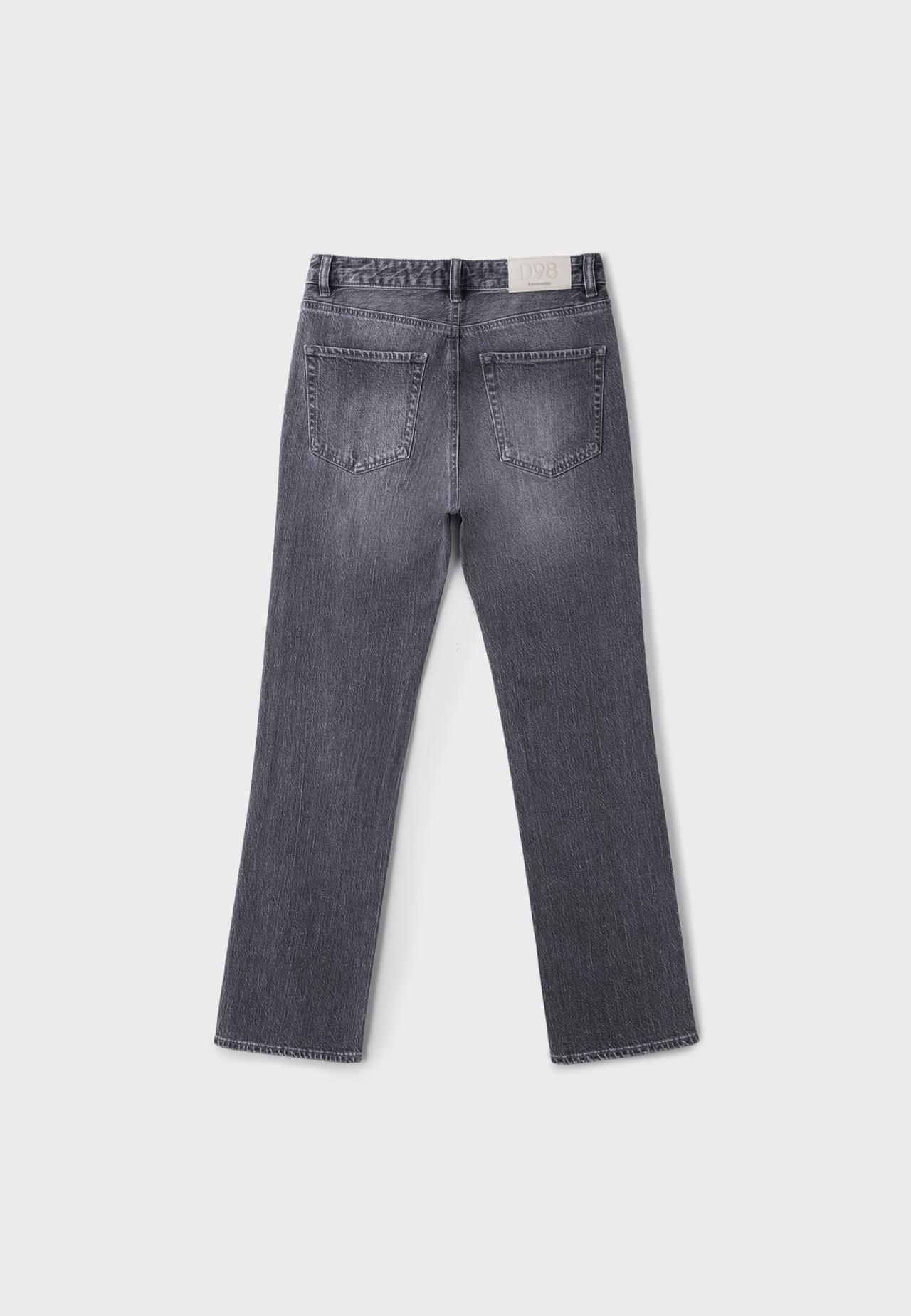 D98 straight-leg vintage effect jeans — DARK GREY DENIM WASH