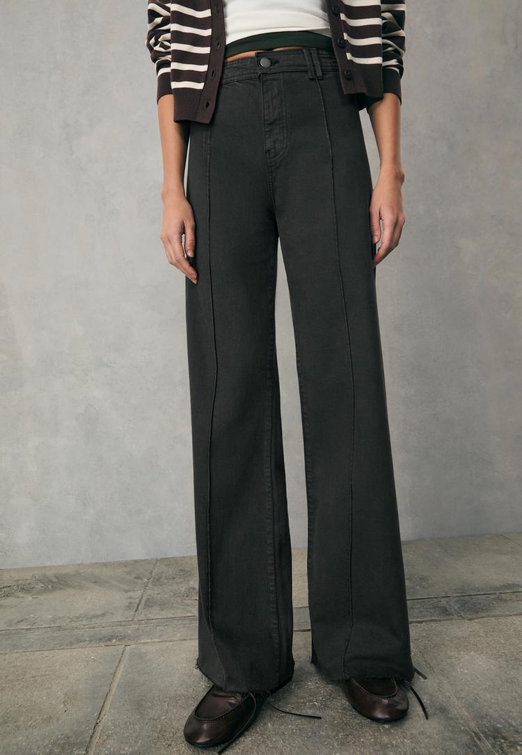d63 jeans wide leg costuras