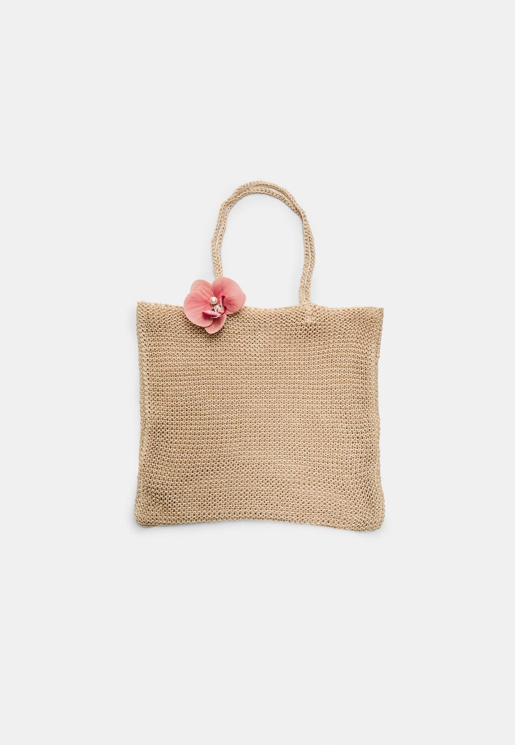 Floral crochet bag