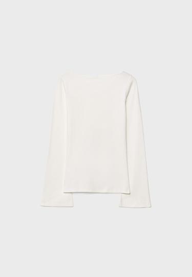 Flared sleeve basic T-shirt — Ecru 7