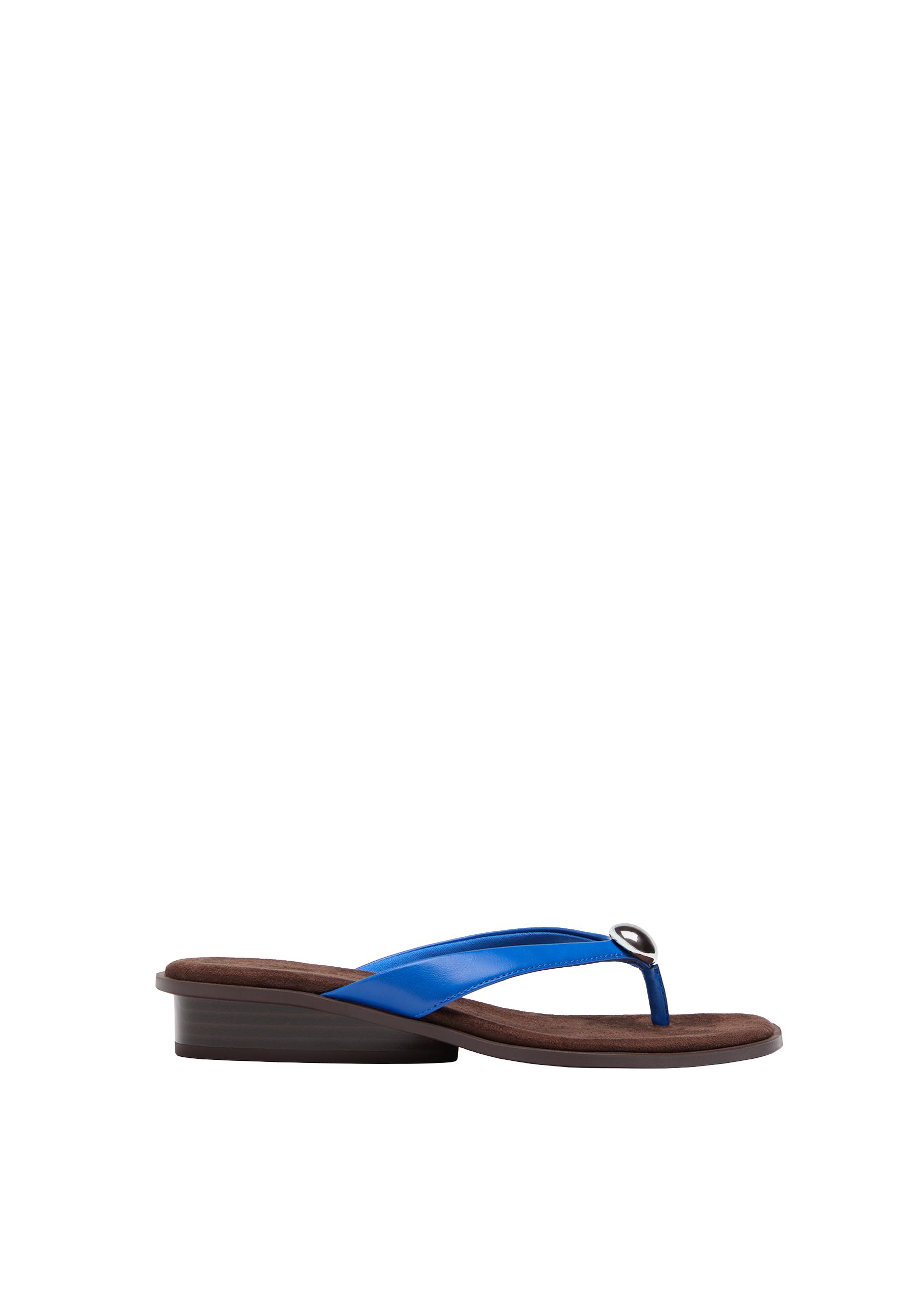 Heeled wedge thong sandals — BLUE 