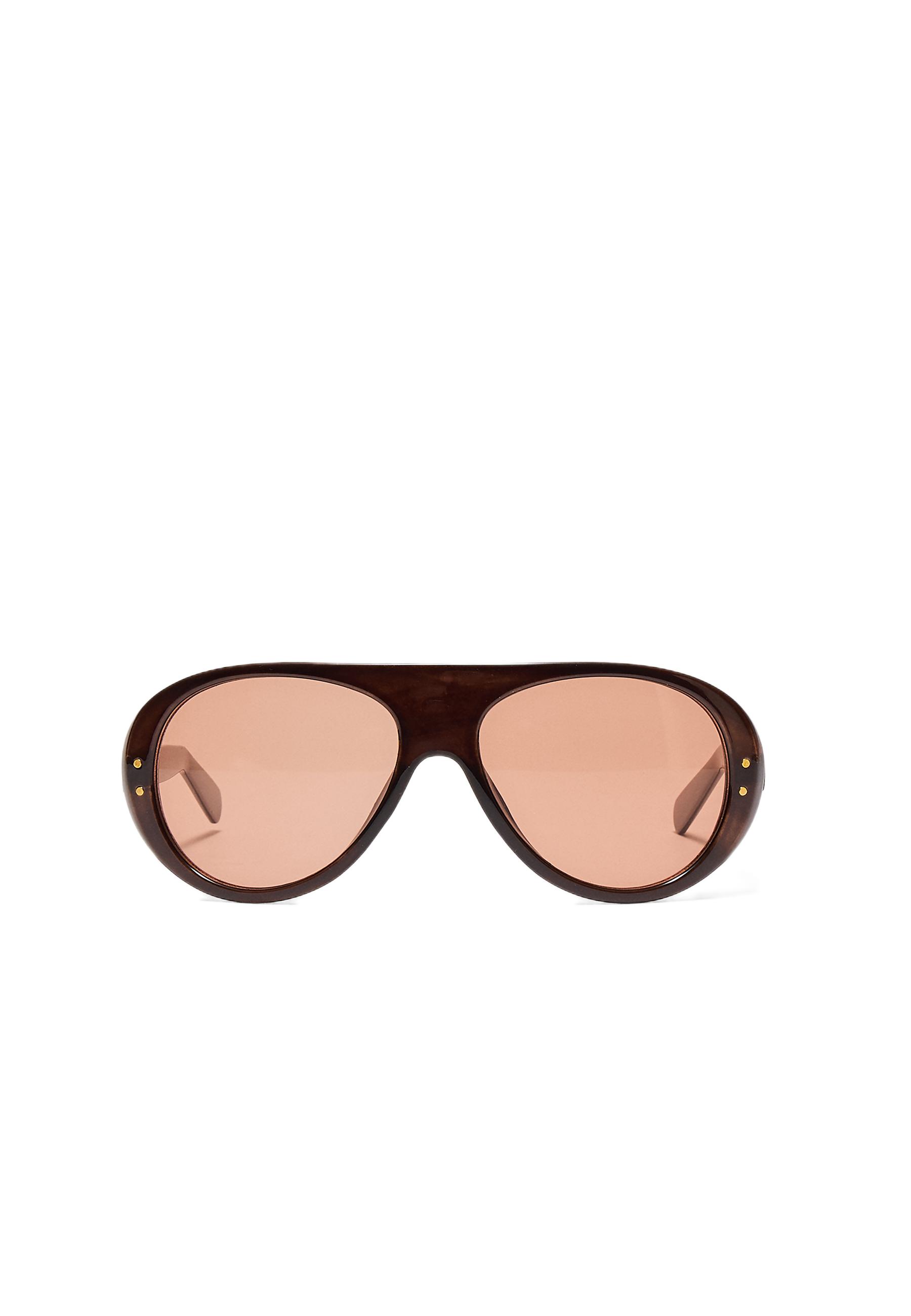 Round detail sunglasses — Khaki