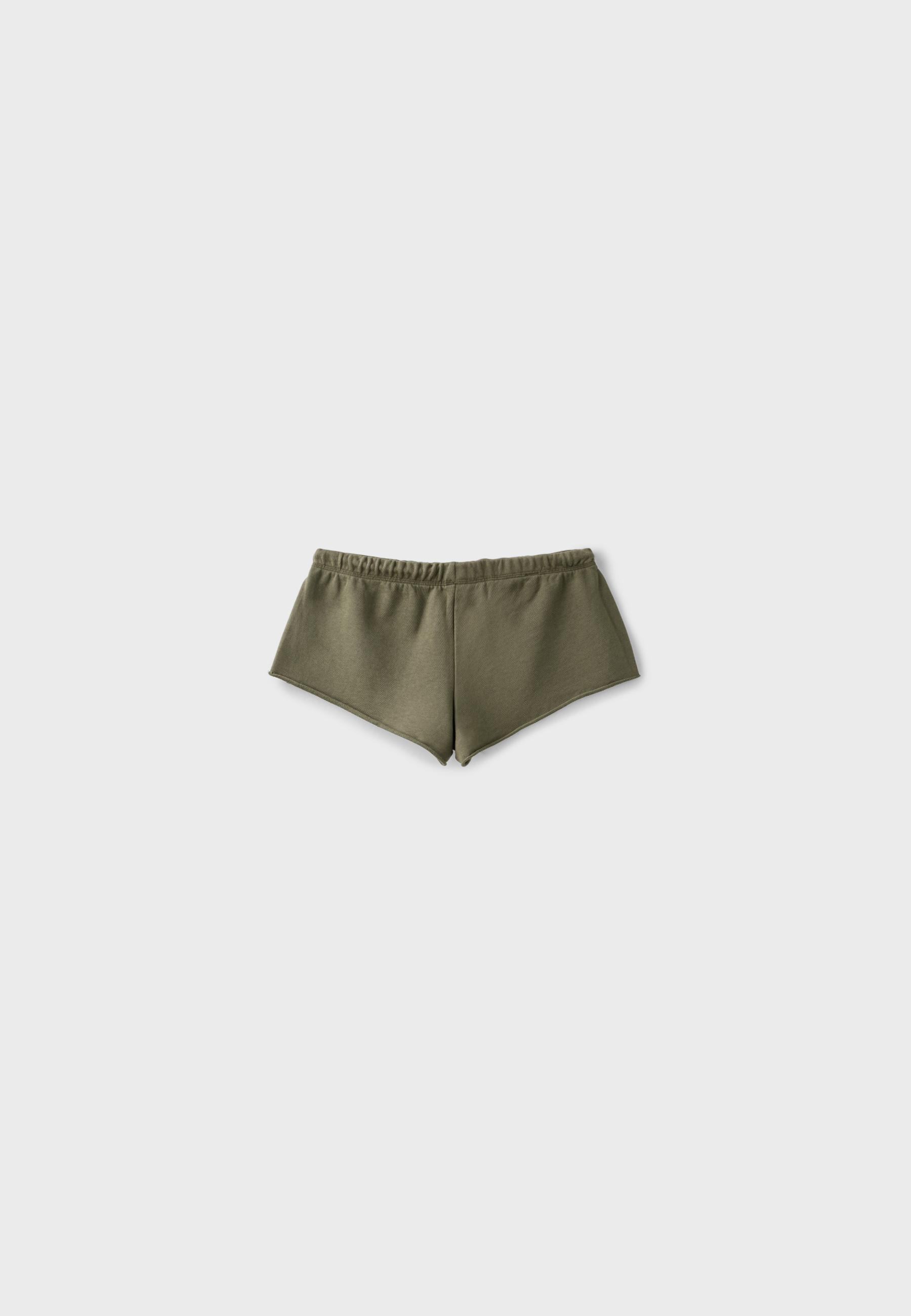 Plush mini shorts — Khaki