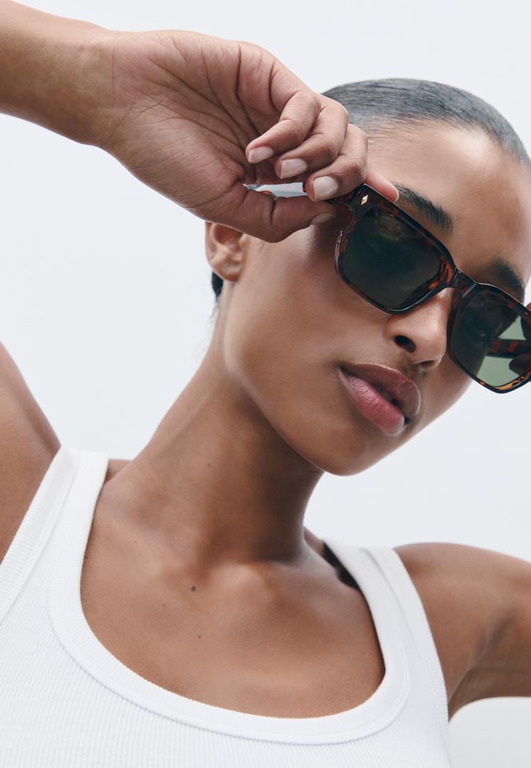 gafas de sol rectangulares carey