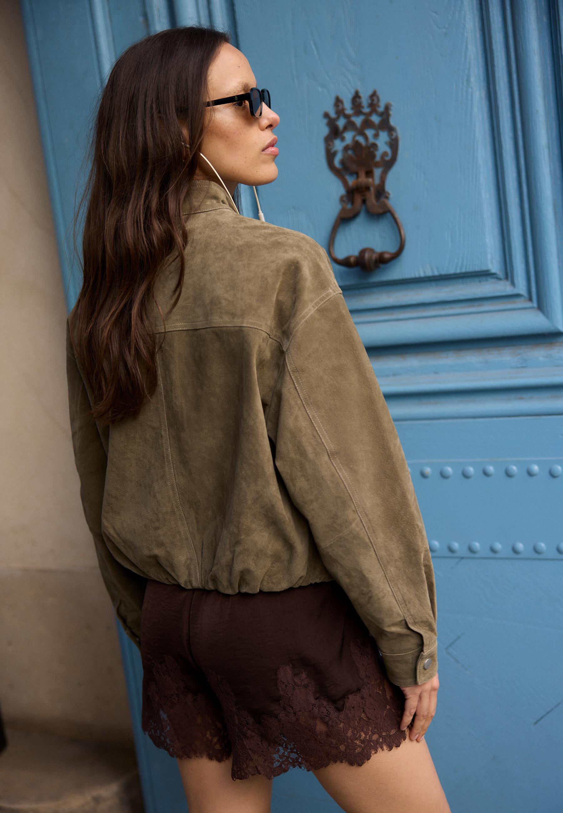 Satin camisole shorts — Brown