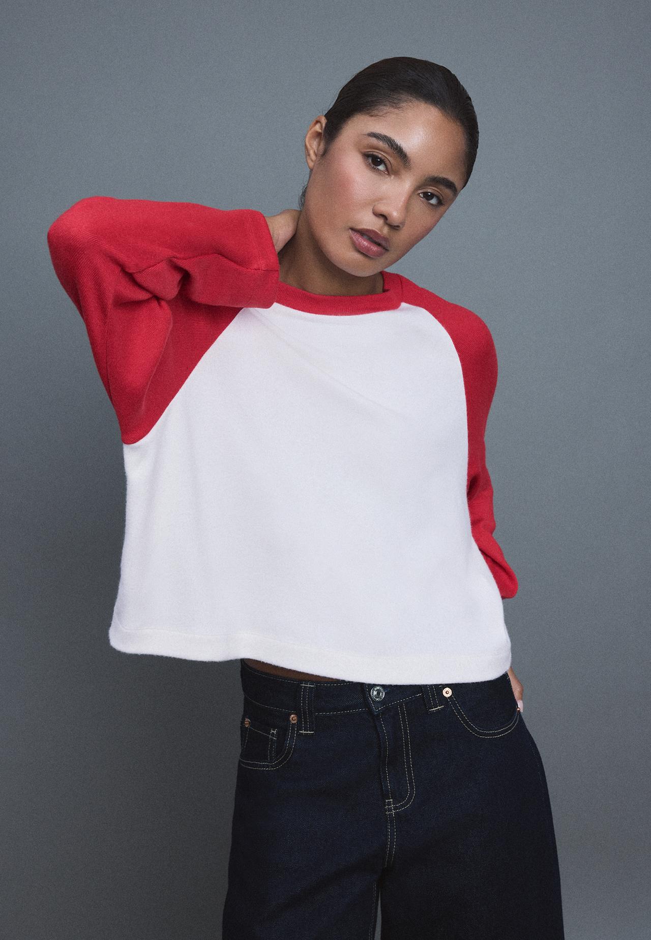 Raglan sleeve jumper — Red