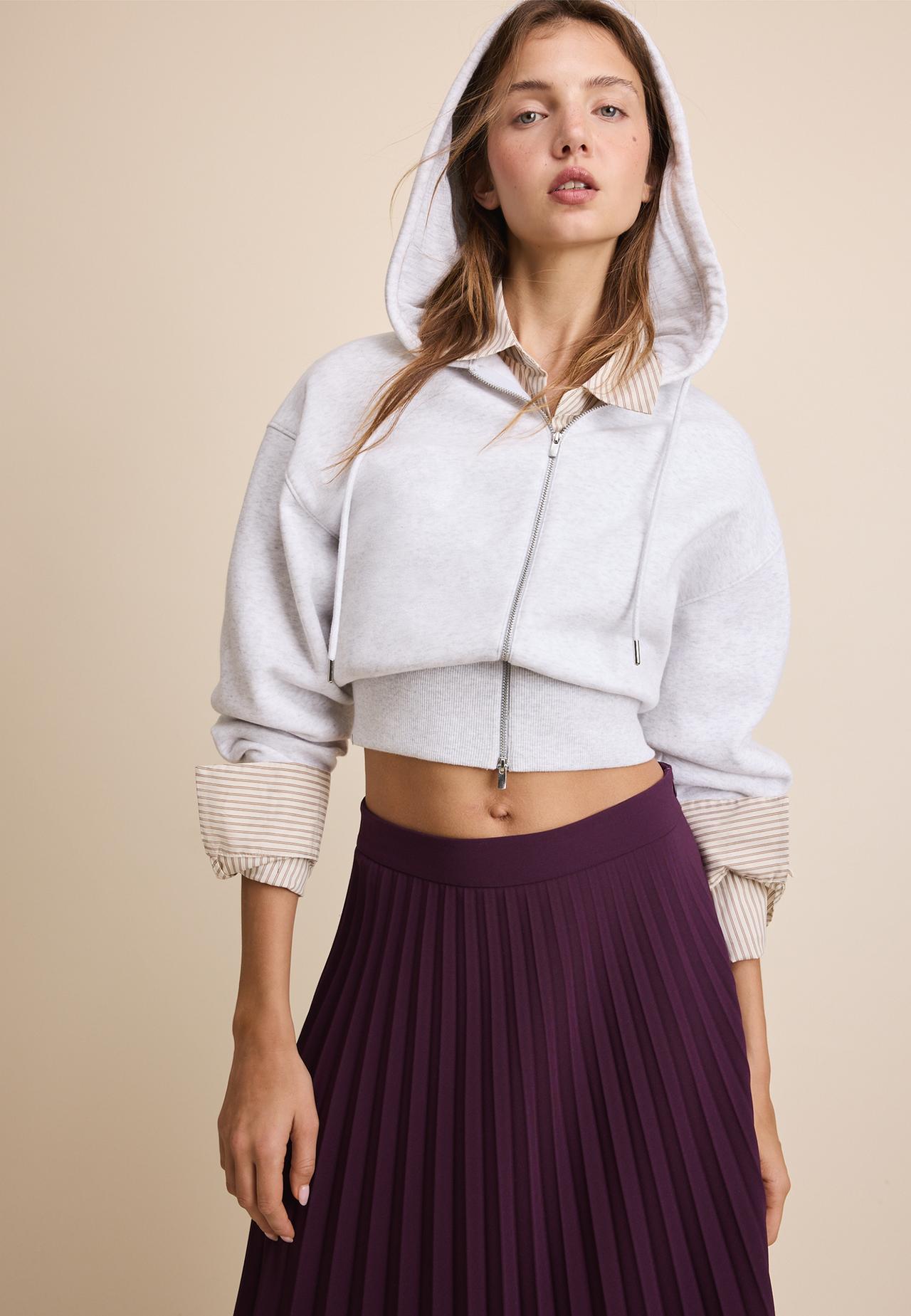 Pleated maxi skirt — AUBERGINE