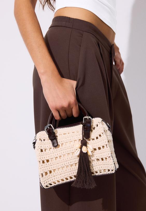 Yuvarlak kroşe tote çanta - Görsel 6