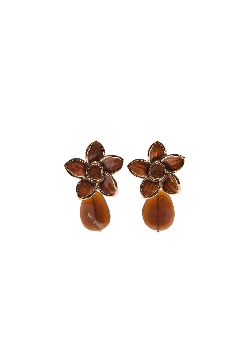 Pendiente flor enamel