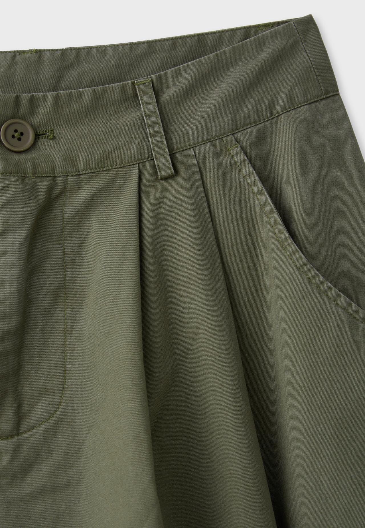 100% cotton barrel trousers — Khaki