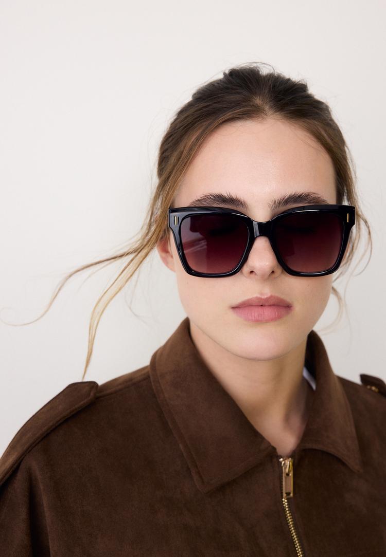 Stradivarius Τετράγωνα Γυαλιά Από Ρητίνη Cat Eye Καφέ Os φωτογραφία