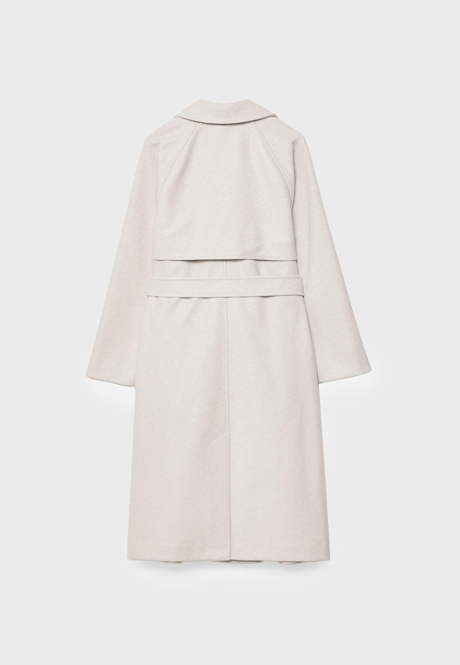 Soft-touch trench coat — Ecru