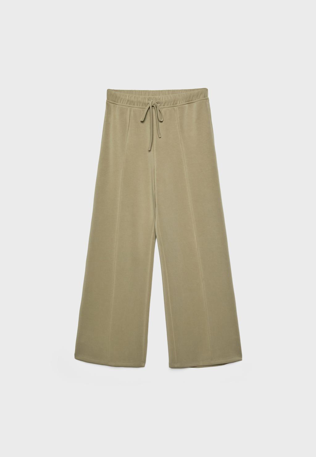 Pantalón wide leg nervio tacto suave