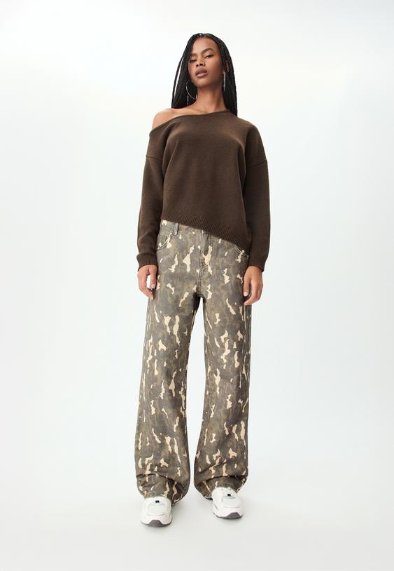 pantalon straight estampado