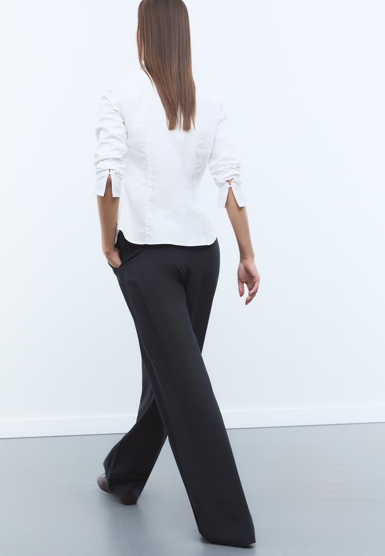 pantalon vestir pinza cordones rayas
