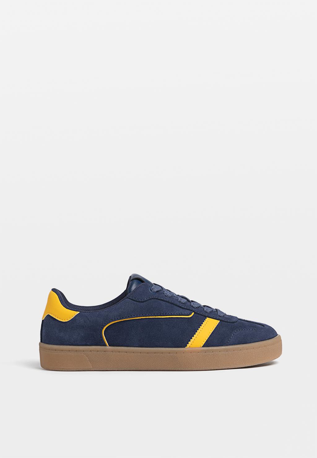Sneakers avec pièces en cuir