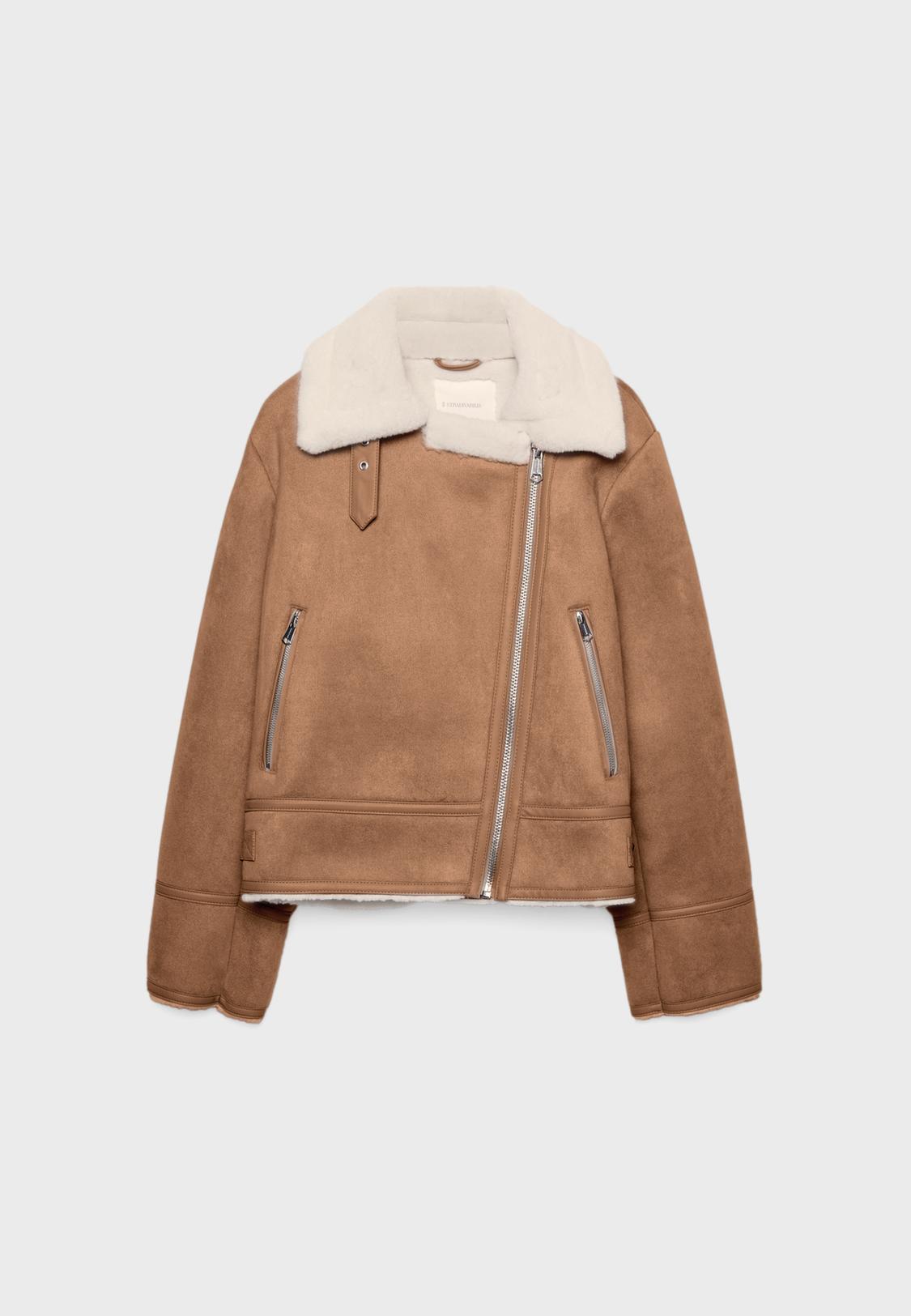 Bikerjacke Zara Frauen Jacken Jacken Zara Jacket Damen Shearling