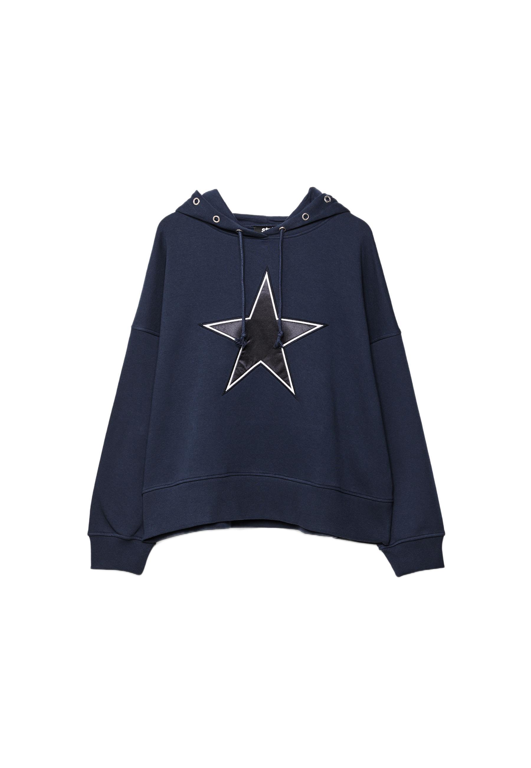 Star hood sweatshirt — Navy blue