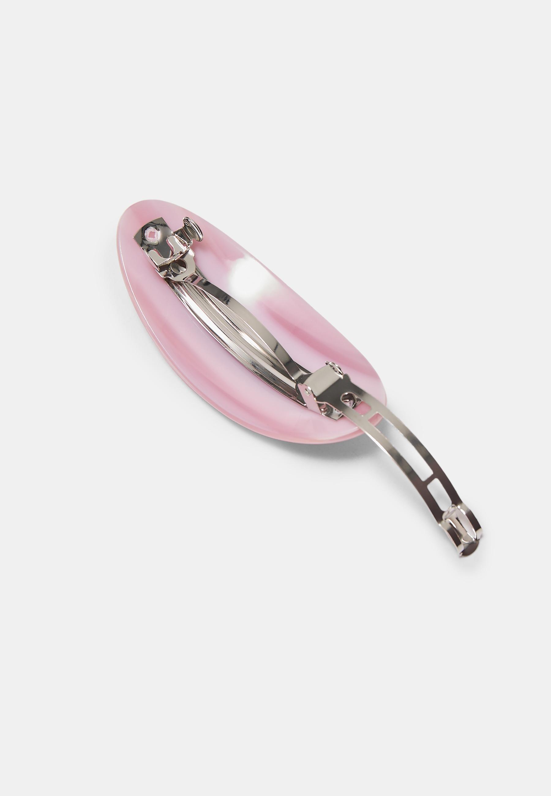 Set of 2 acetate hair clips — Pale pink