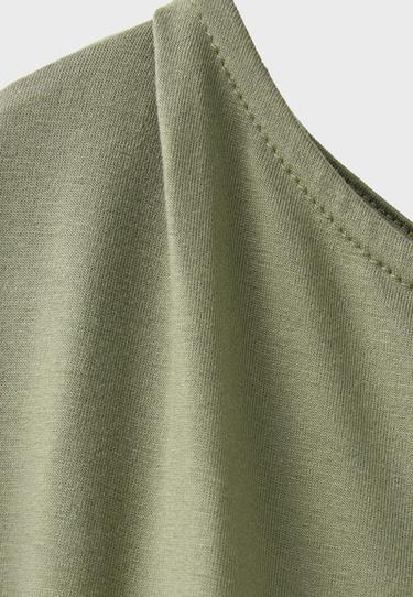 Short sleeve boat neck T-shirt — Khaki 9