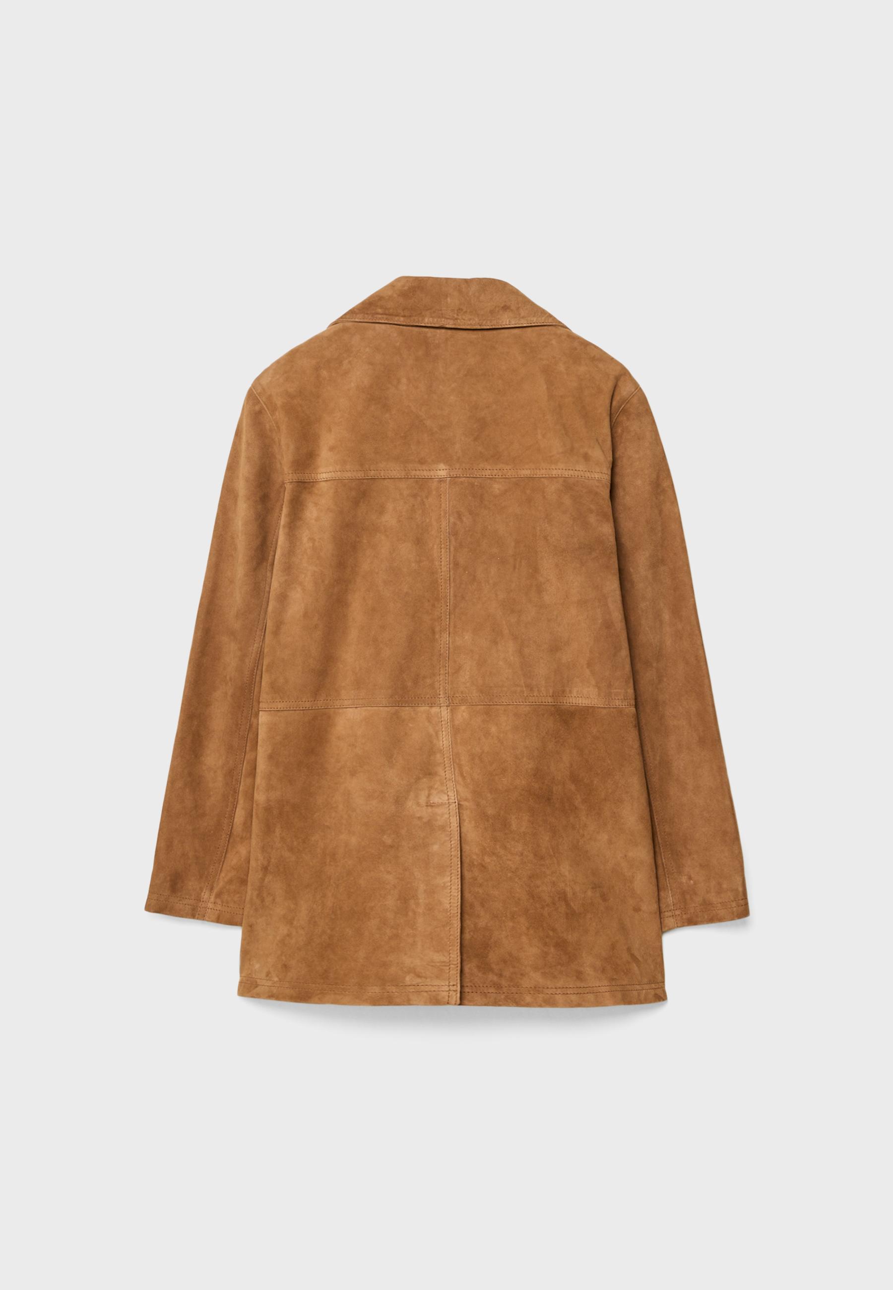 Leather Jacket with Pockets — Brown
