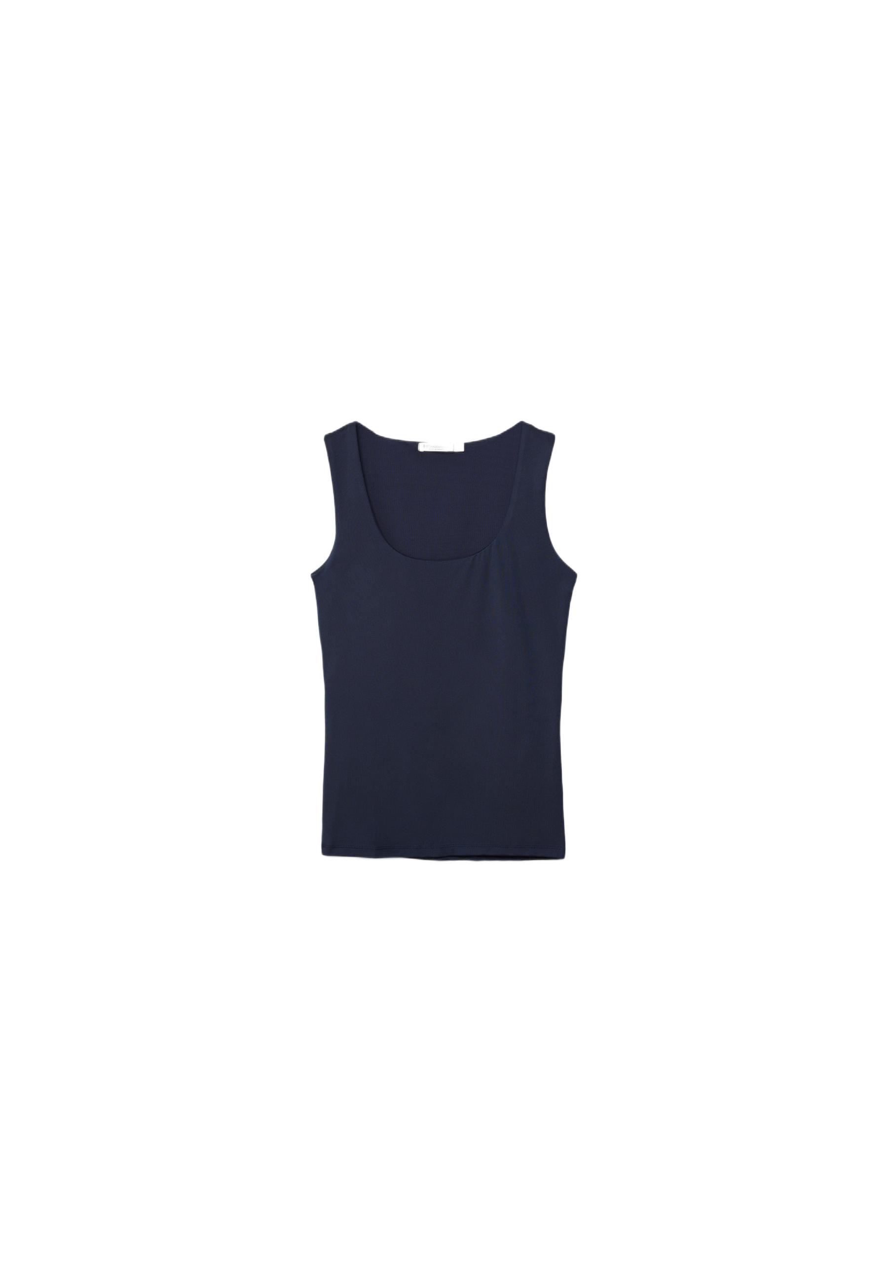 Polyamide wide-strap T-shirt — Navy blue