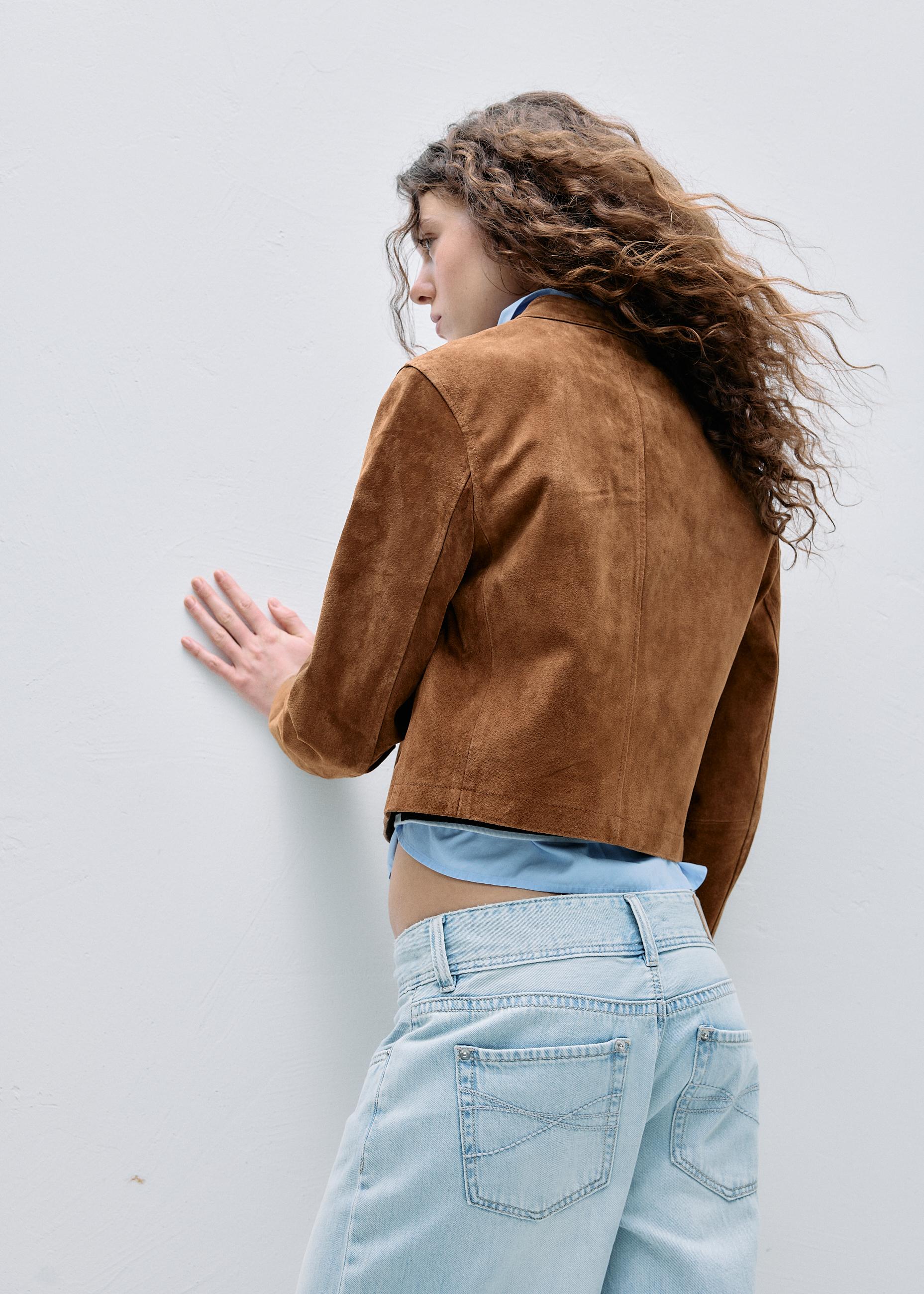 100% leather biker jacket — Brown