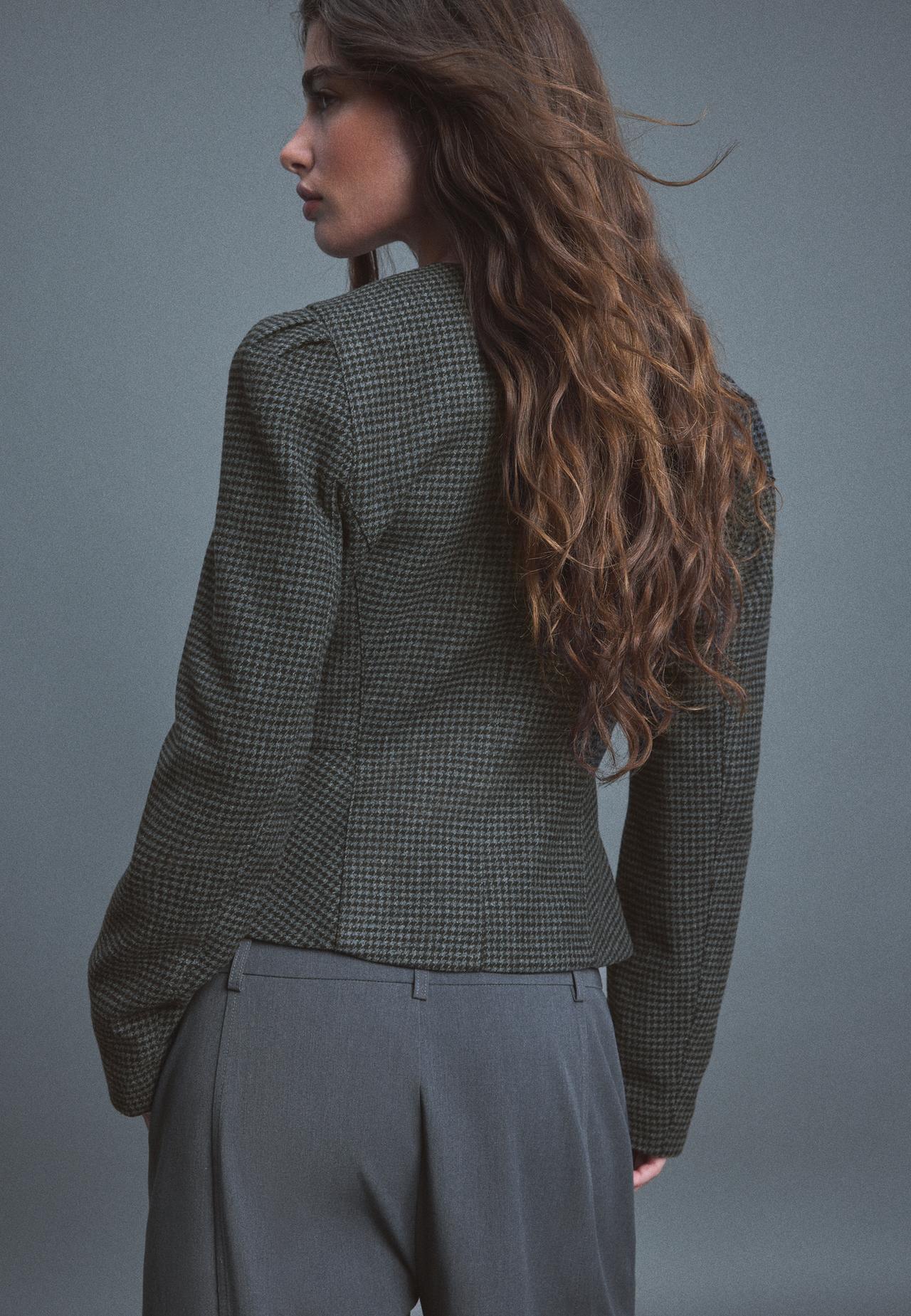 Peplum wool-blend blazer — Dark grey