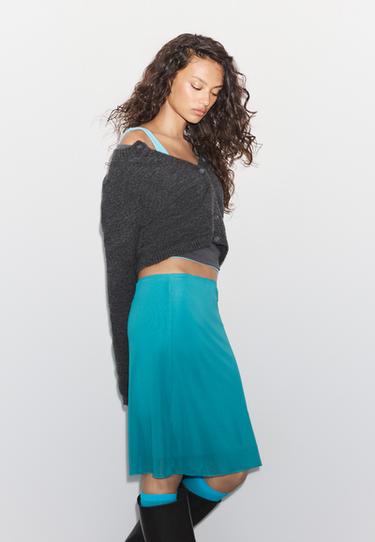 Tulle midi skirt — Turquoise 6