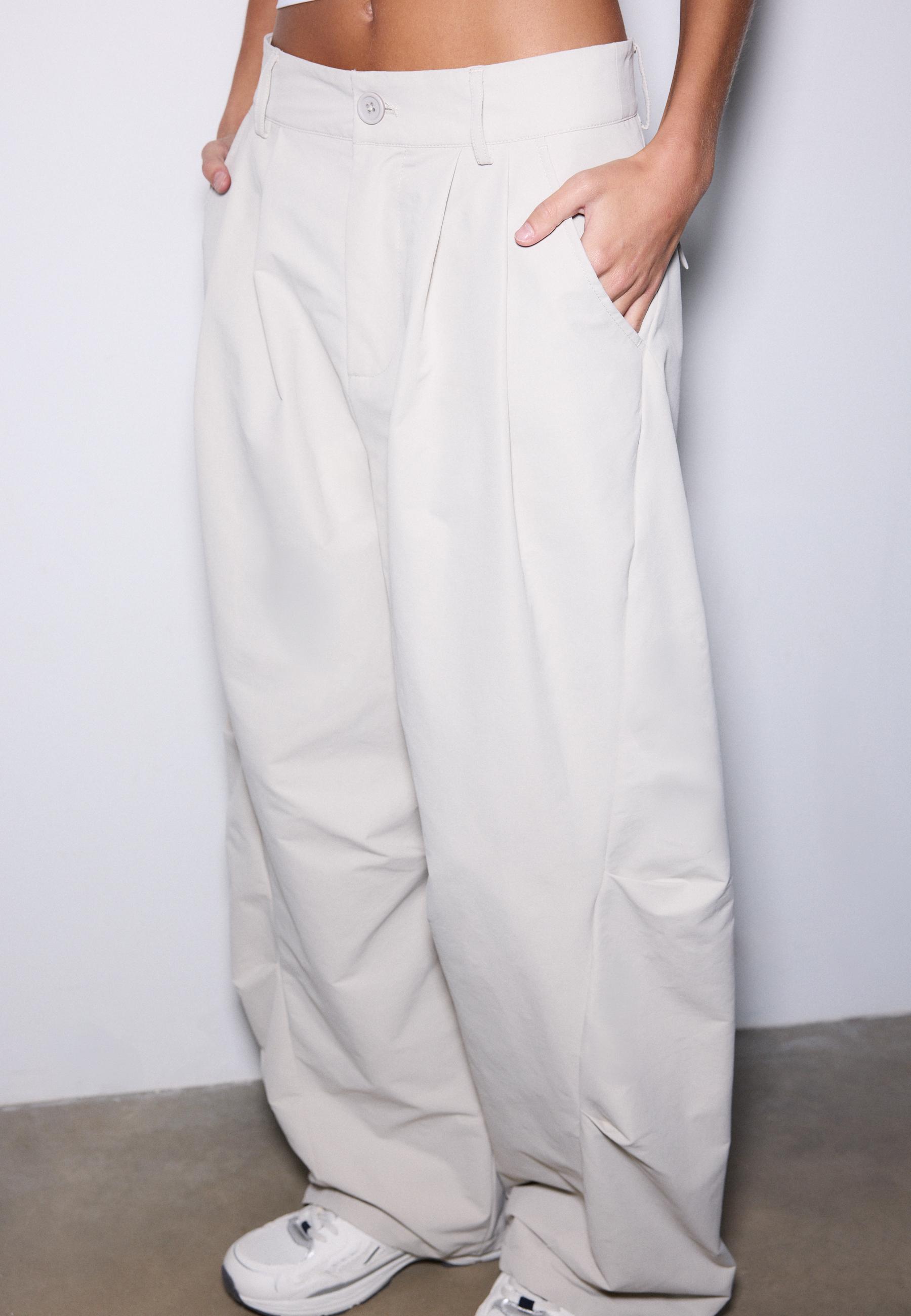 Barrel smart trousers — Stone