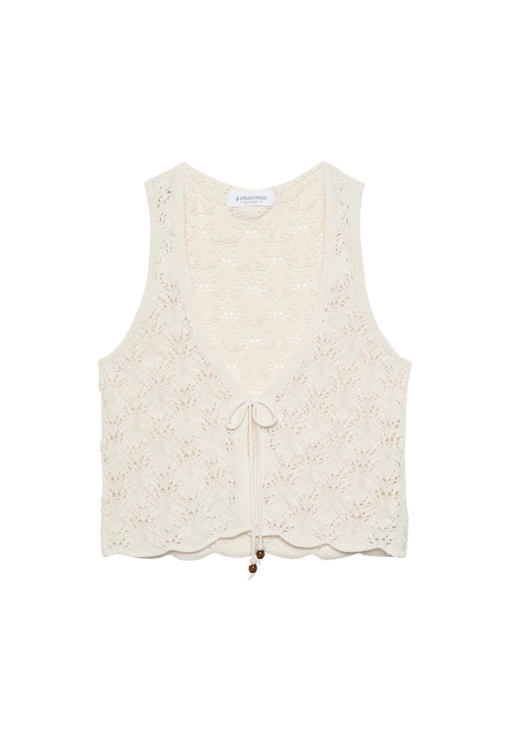 Gilet à cordons en crochet