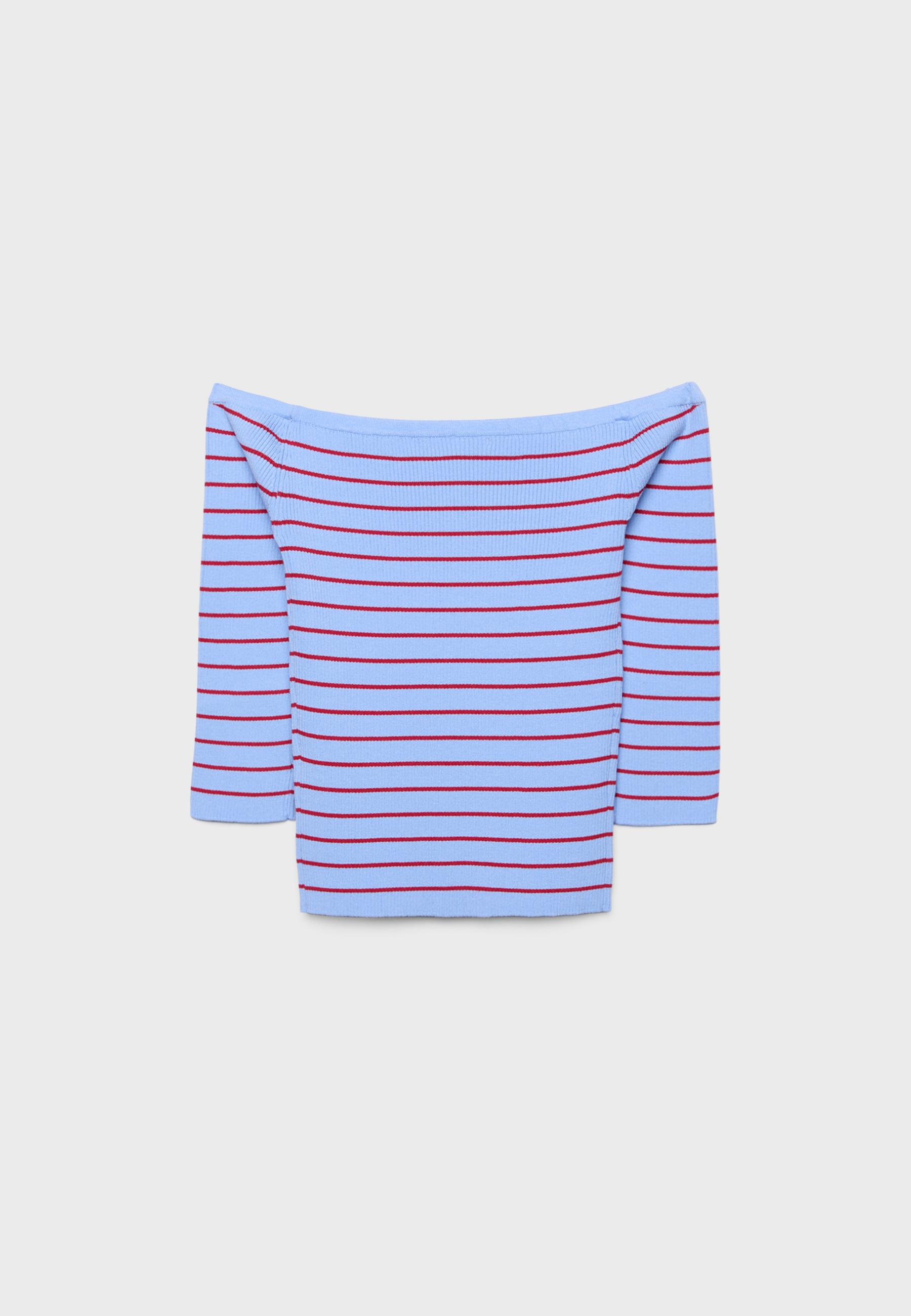 Fitted striped knit jumper — Royal blue