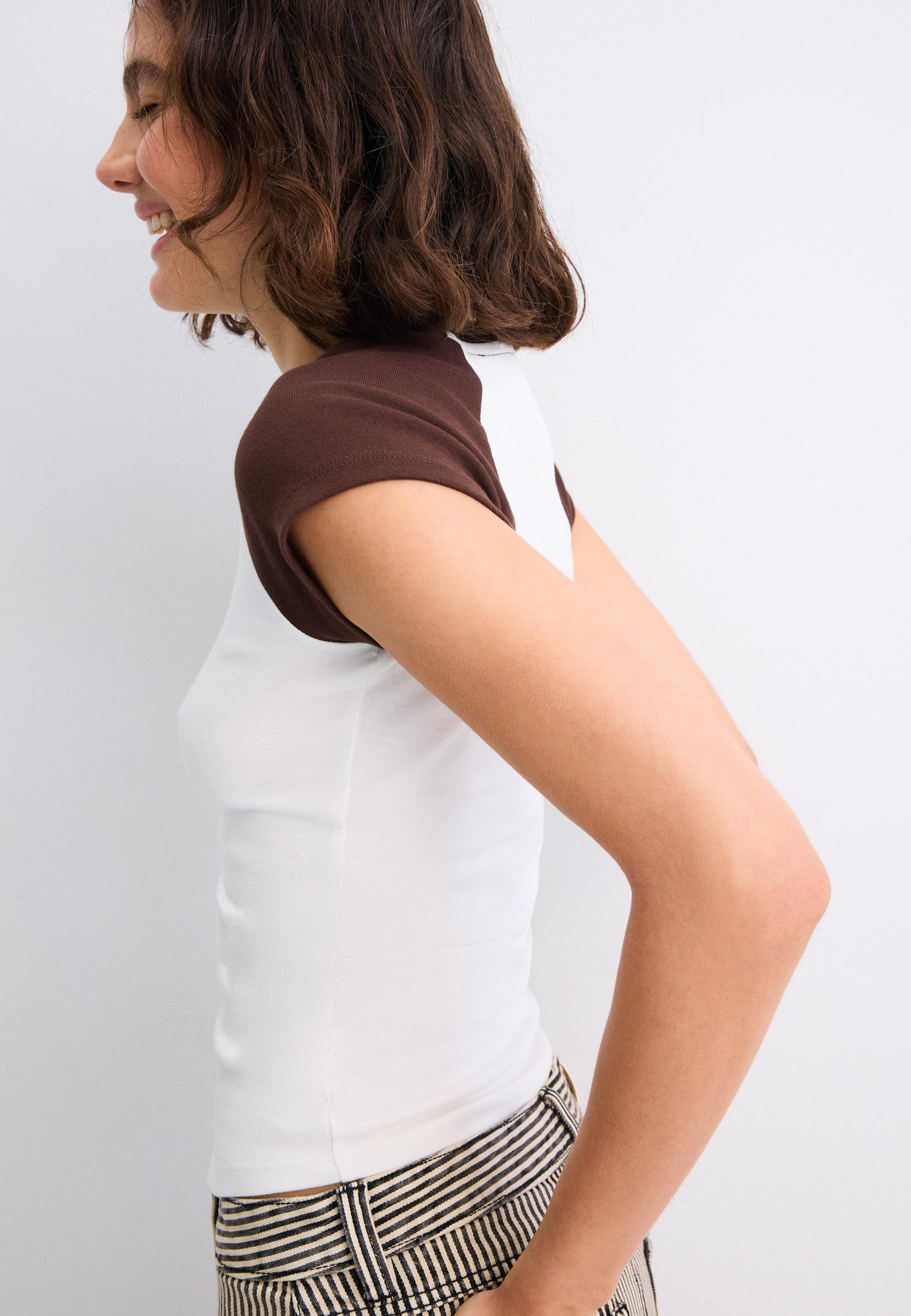 Short sleeve raglan T-shirt — Ecru