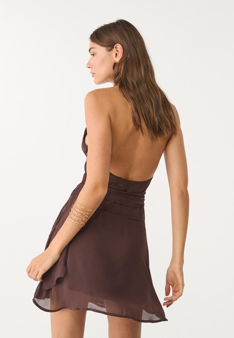 vestido fluido corto halter