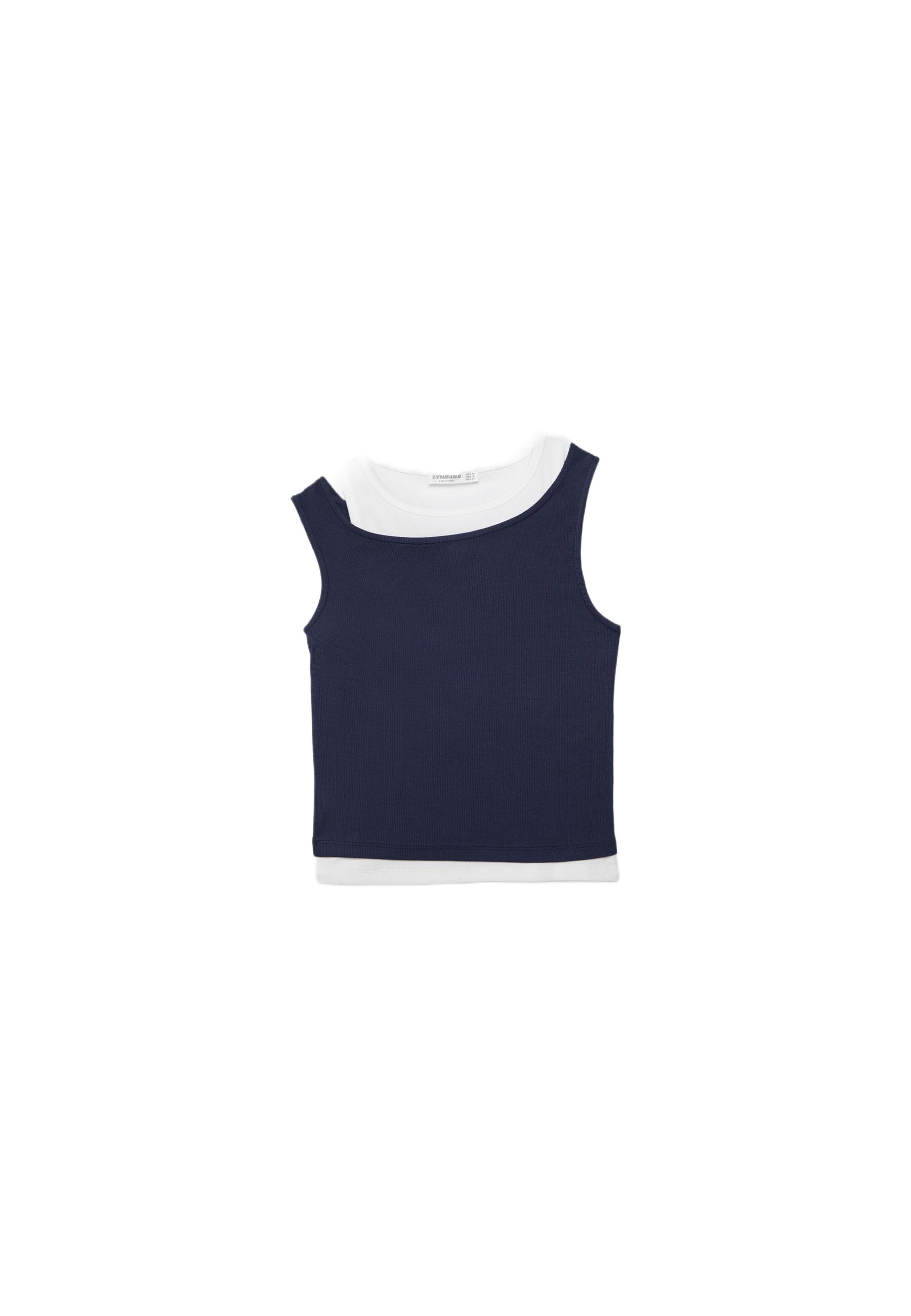 Double layer T-shirt — Navy blue