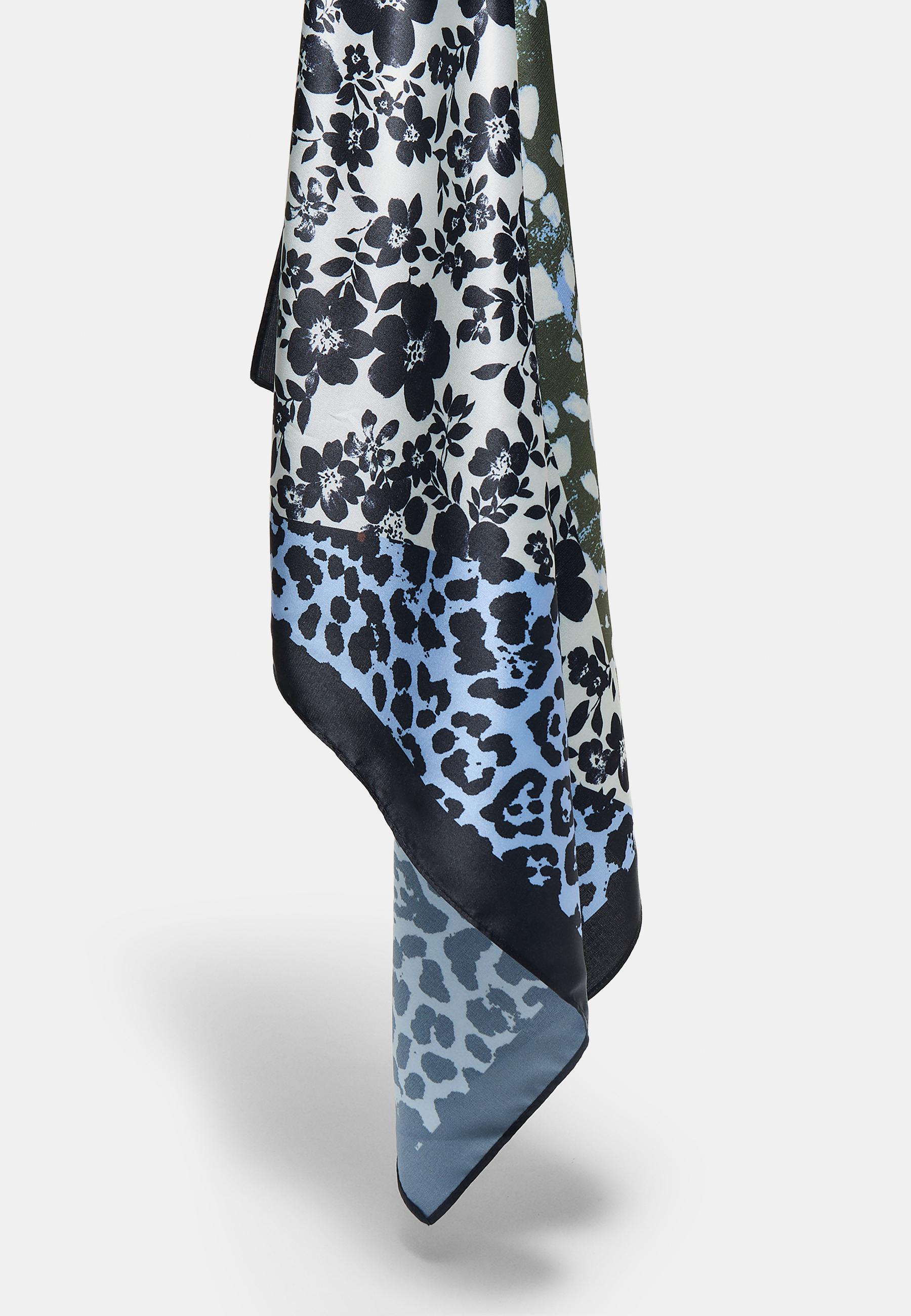 Mixed-print scarf — Black