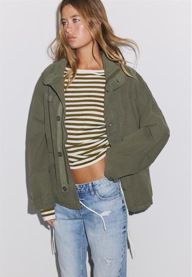 Cropped oversize jacket — Khaki 3