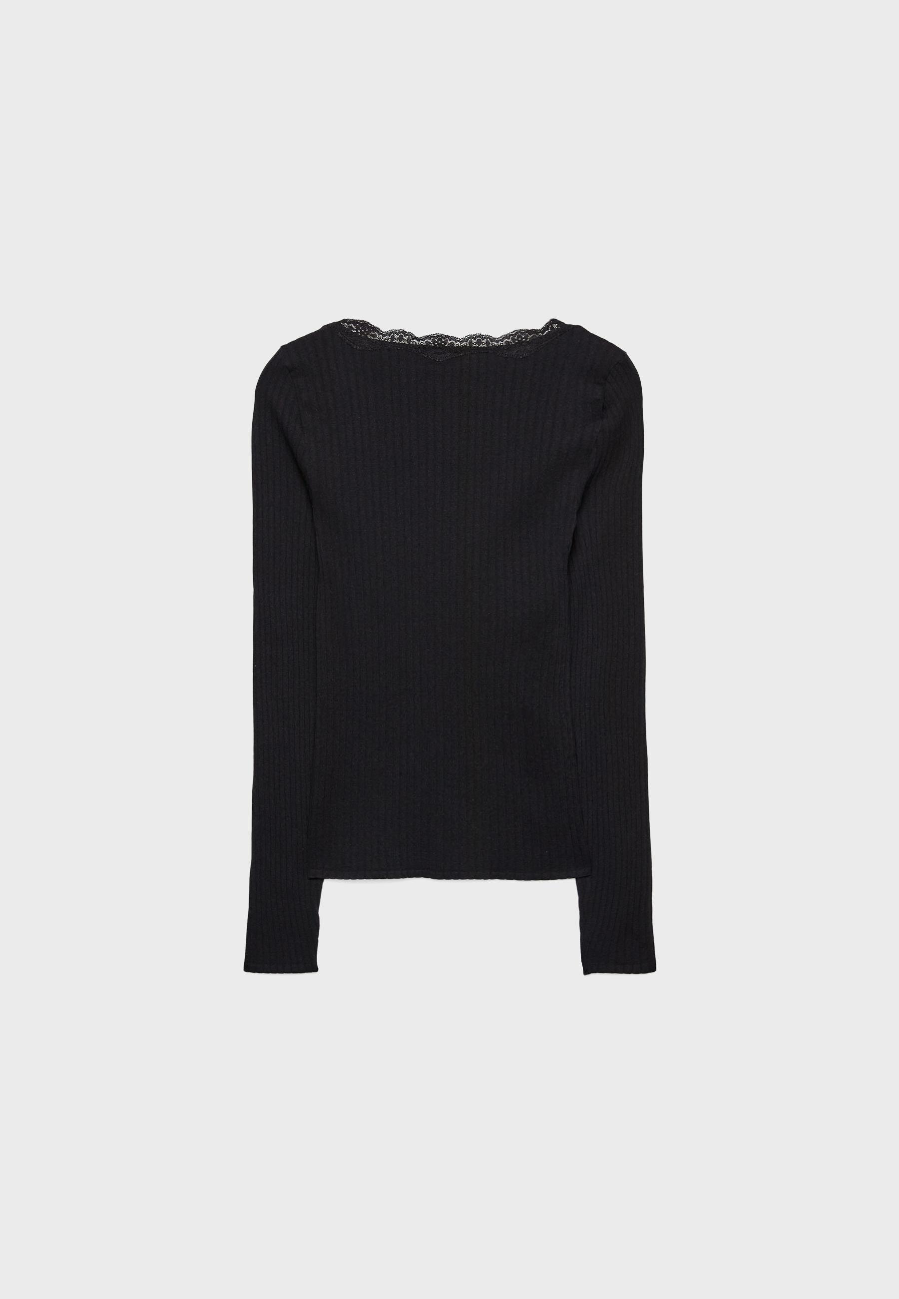 Seamless lace top — Black